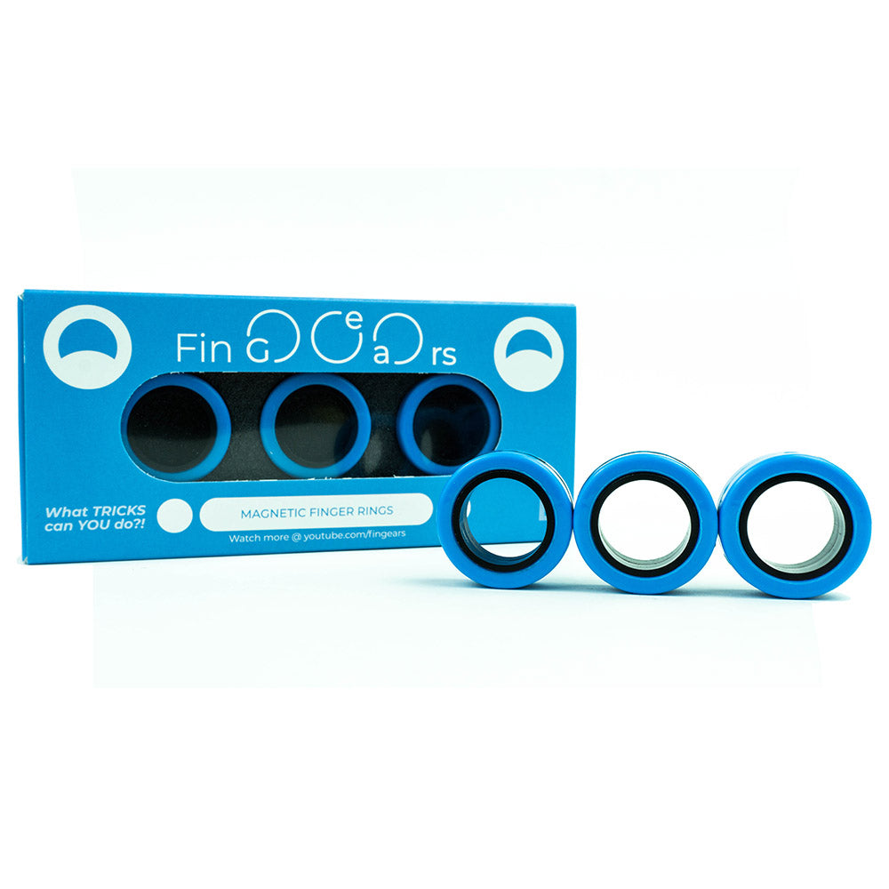 FinGears - Professionele Magnetische Ringen - Blauw Zwart